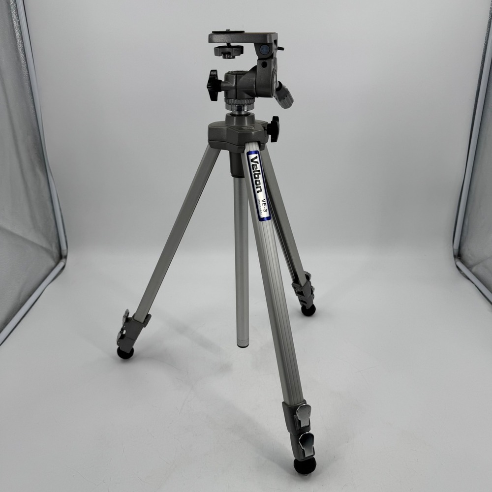 Velbon VE-3 Tripod Lightweight Sturdy Channel Legs Single Action Lever‎ Lock